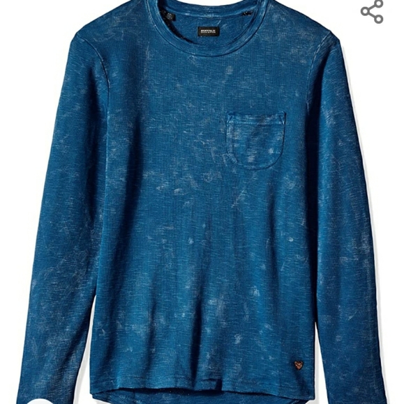 Buffalo David Bitton Catherine Blue Shirt Long Sleeve Sweatshirt thermal NEW XL